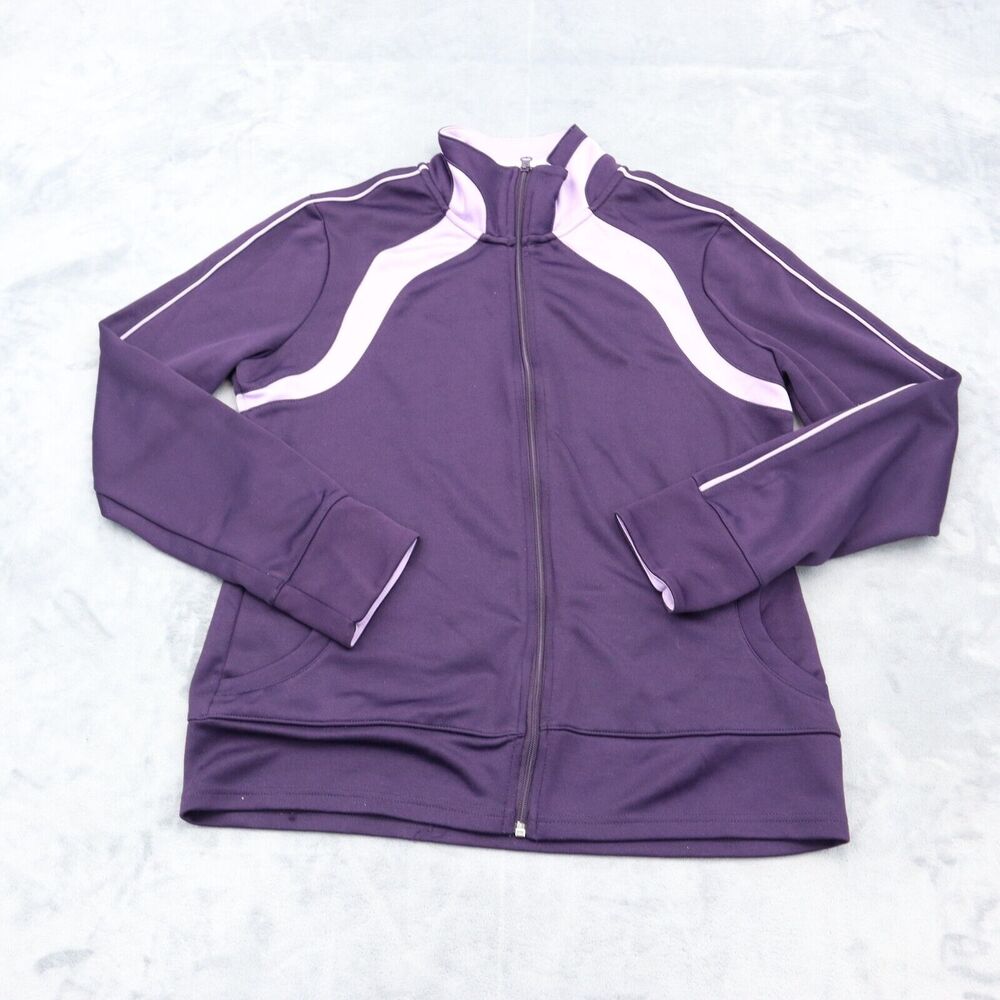Athletic Works Jackets Womens 12 Purple Tech Fleece Long Sleeve Mock Neck Track